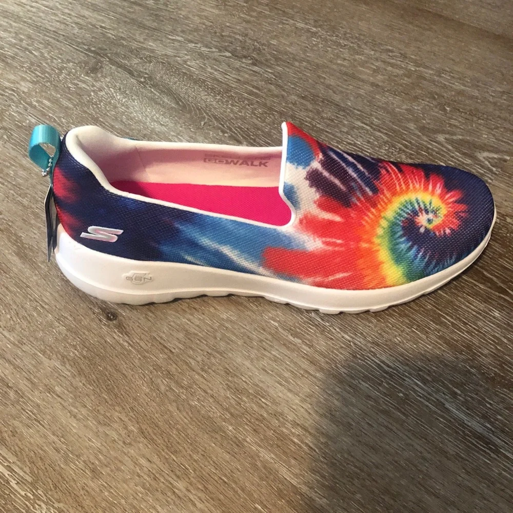 New Skechers Machine Washable Tie Dye Sneakers Size 7.5 - Picture 5 of 6